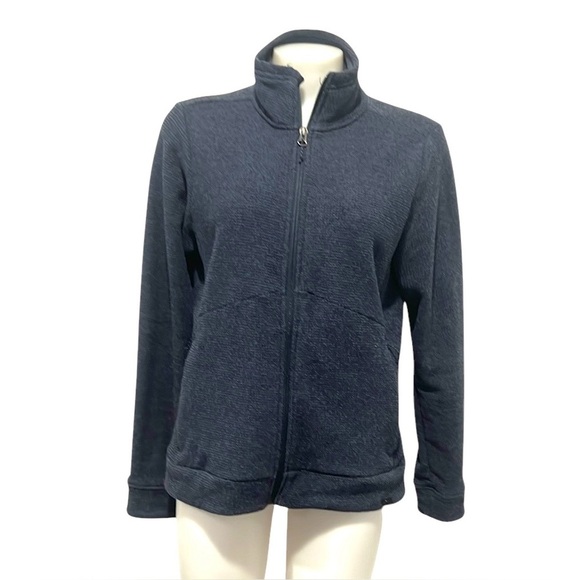 REI co op blue mock neck textured zip up fleece jacket size medium - Picture 1 of 9